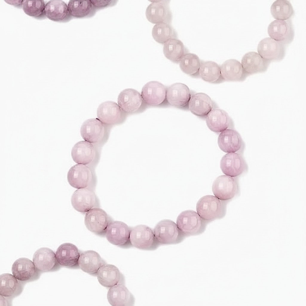 Kunzite Bead Crystal Bracelet