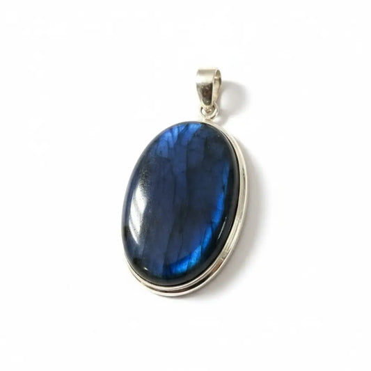 Labradorite Oval Silver Pendant Charms & Pendants