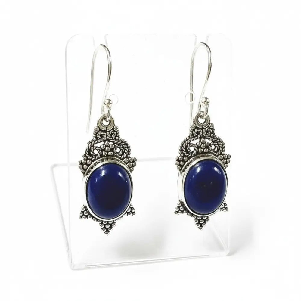 Lapis Lazuli Persian Goddess Silver Earrings Earrings