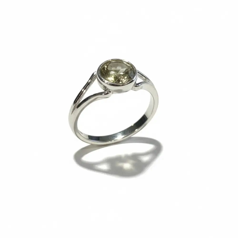Lemon Quartz Silver Ring Rings