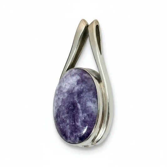 Lepidolite Oval Pendant Silver Pendant