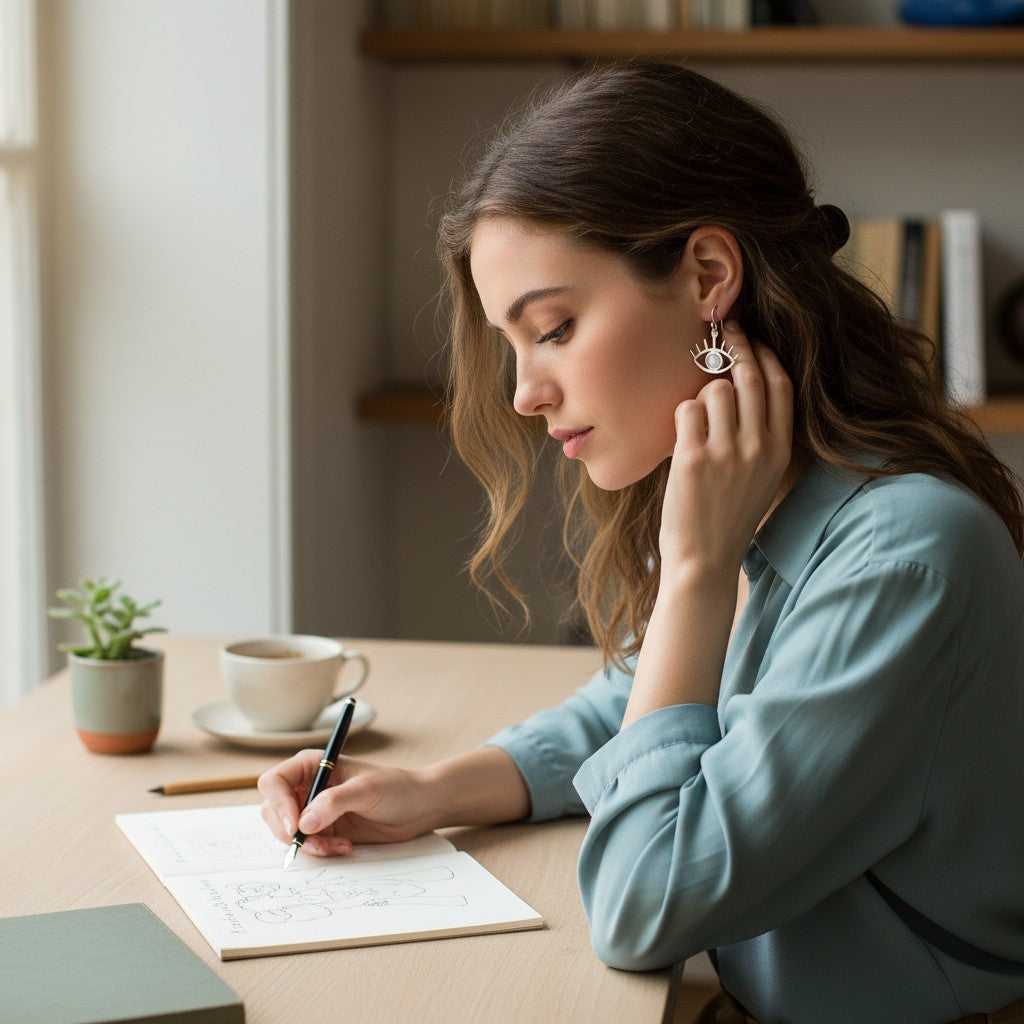 Eye of Horus Silver Earrings