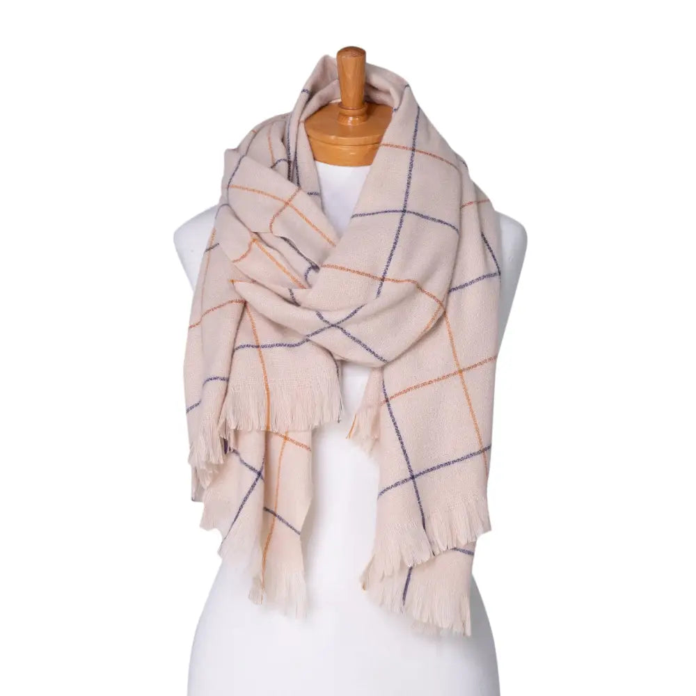 Line Check Scarf - CREAM SUNSTONE LINE Gloves & Mittens