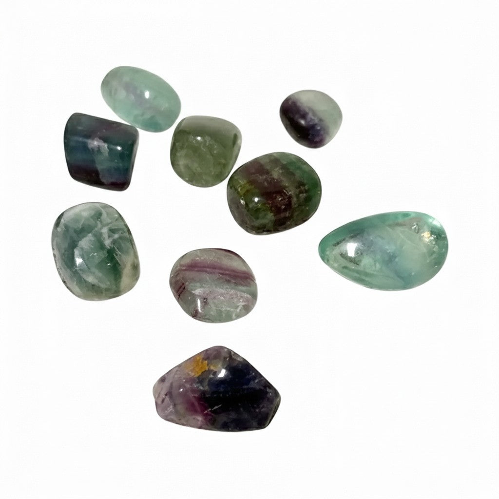 Rainbow Fluorite Crystal Tumbles ~ Mental Clarity Study & Balance