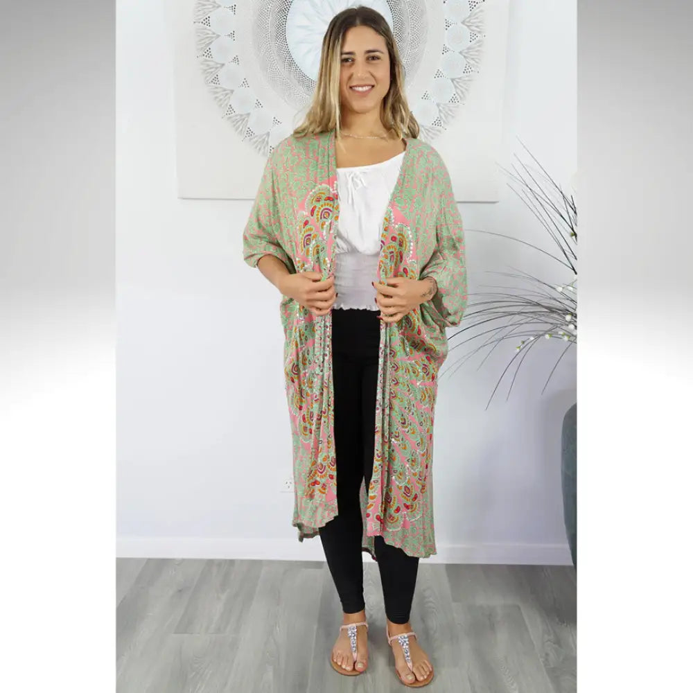 Long Bling Cape Mandala kimono