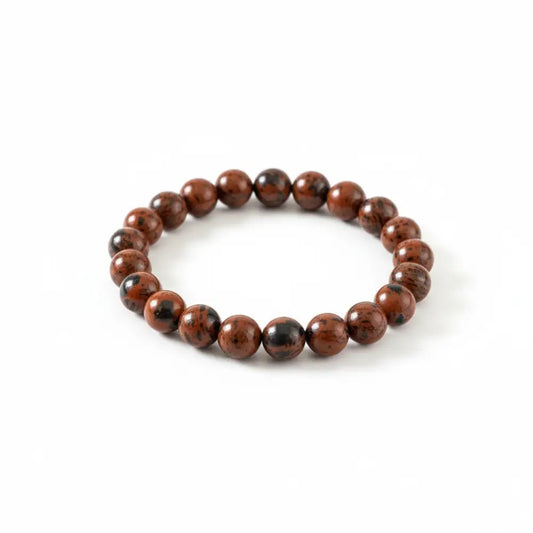 Mahogany Obsidian Crystal Bead Bracelet Bracelets