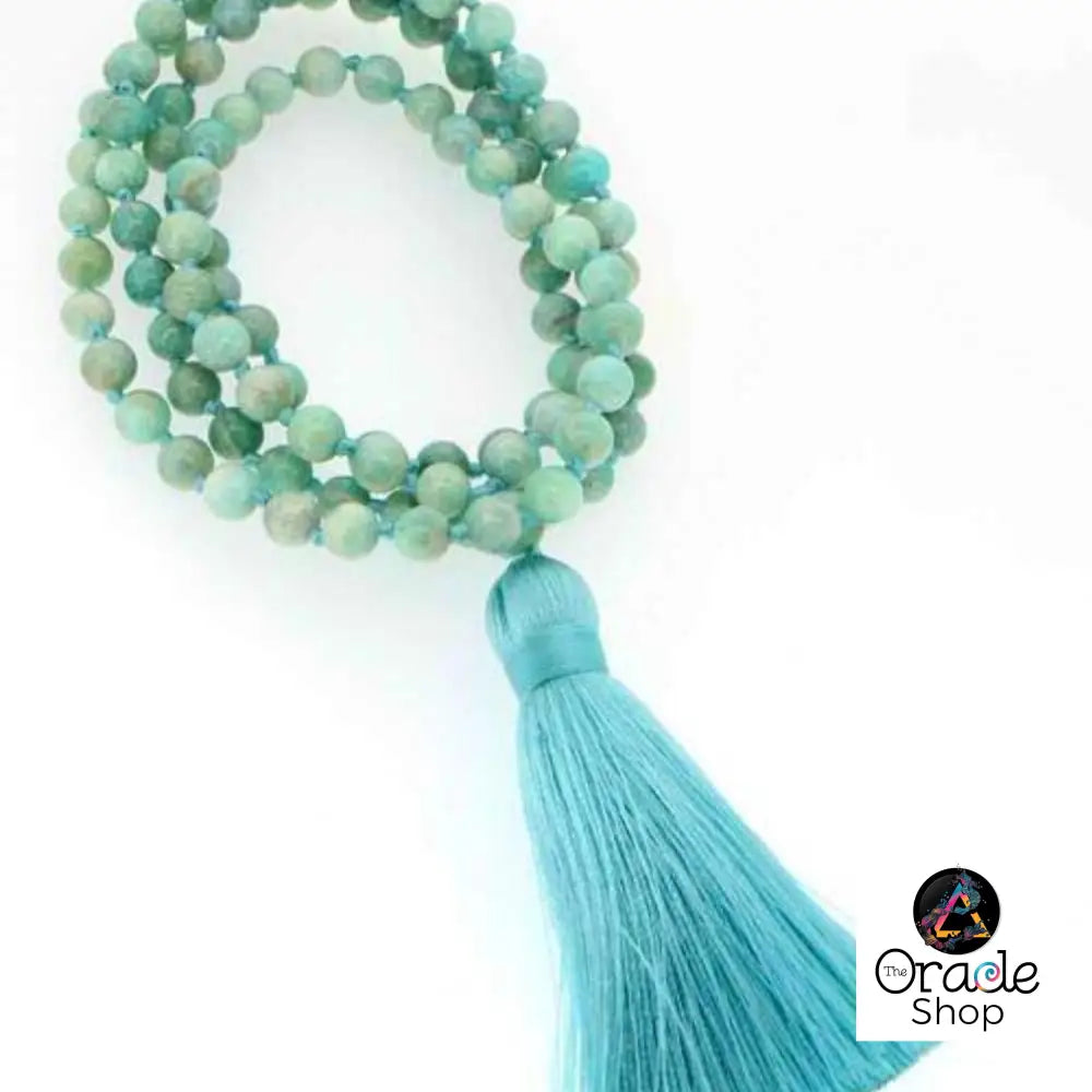 Mala Prayer Bead Crystal Necklace 108 Beads Amazonite Necklace
