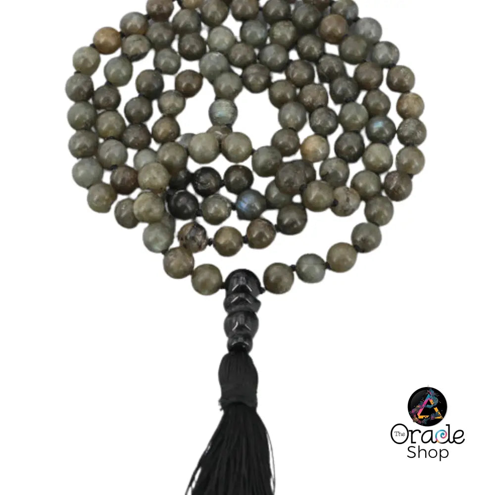 Mala Prayer Bead Crystal Necklace 108 Beads Labradorite Necklace