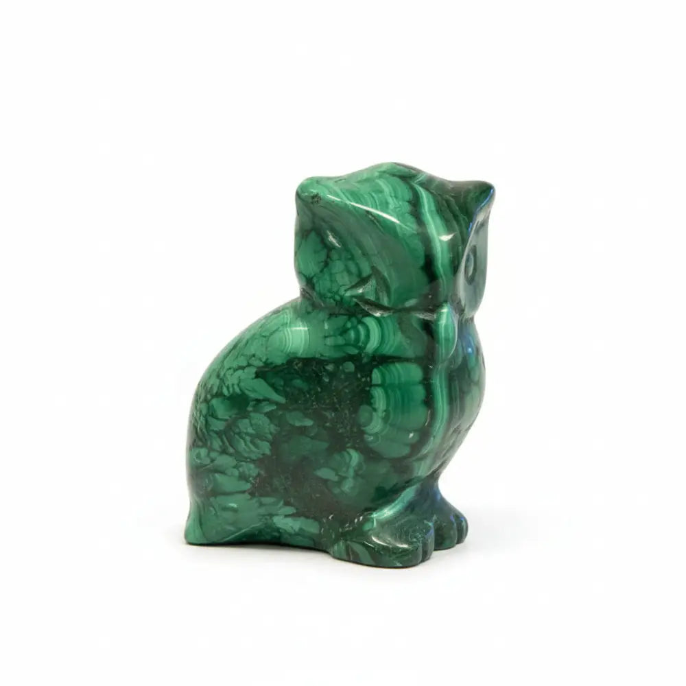 Malachite Crystal Owl crystal carving