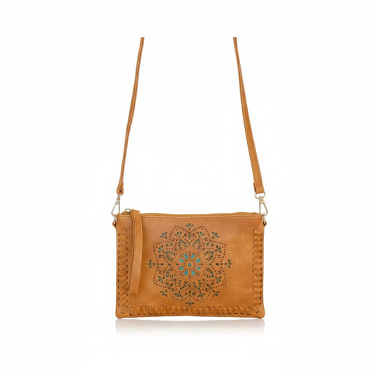 Mandala Vegan Clutch Purse/Cross Shoulder Handbag Bohemian Free Spirit