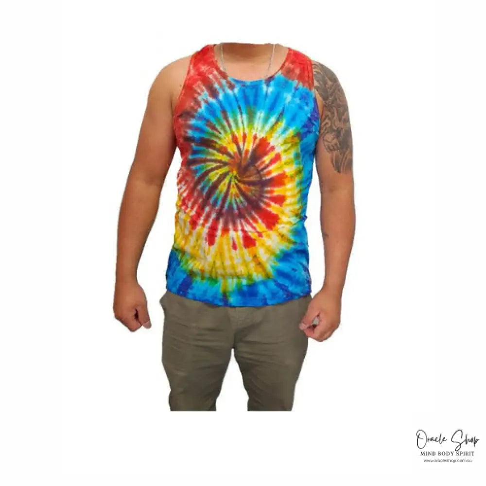 Mens Tie Dye Singlet Top