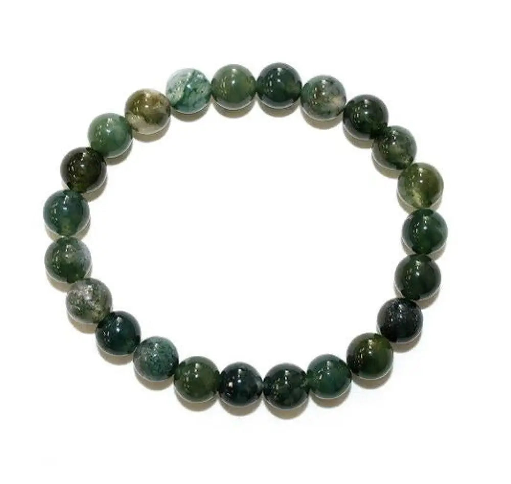Moss Agate Crystal Bead Bracelet bracelet