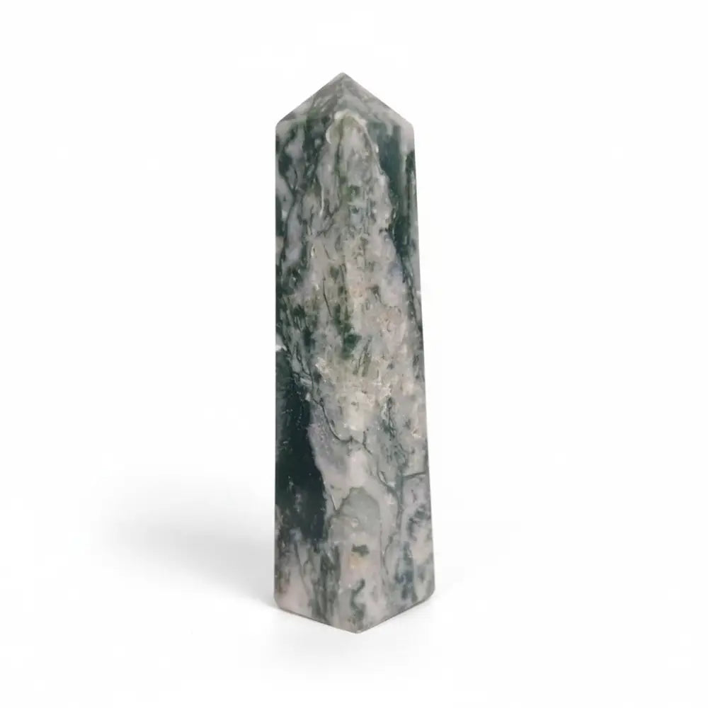 Moss Agate Obelisk Point crystal generator