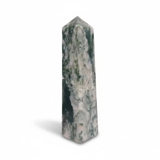 Moss Agate Obelisk Point crystal generator