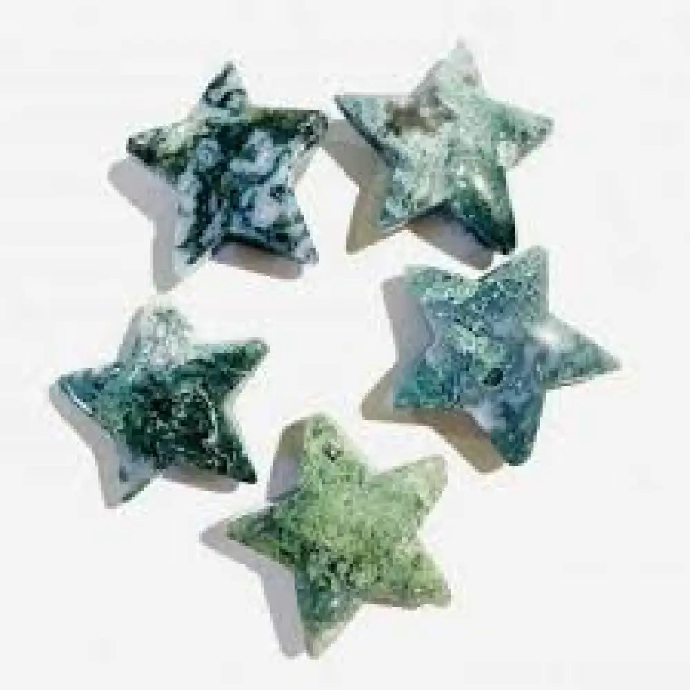 Moss Agate Star Shape Crystals Star