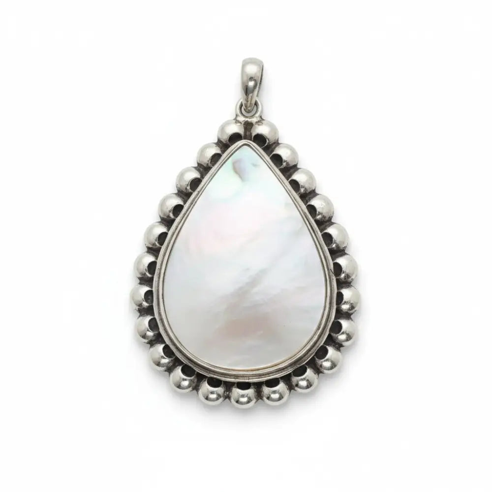 Mother of Pearl Silver Filagree Pendant Pendant