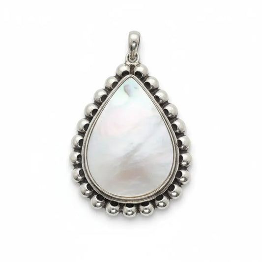 Mother of Pearl Silver Filagree Pendant Pendant