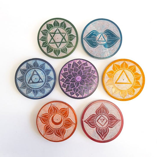 Chakra Incense Holder/Offering Soapstone Plate