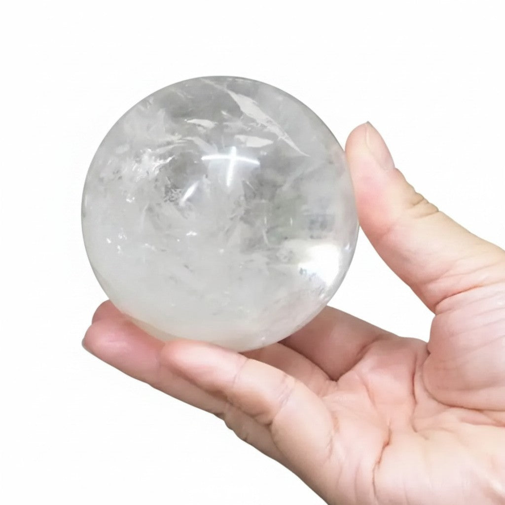 Natural Clear Quartz Crystal Sphere
