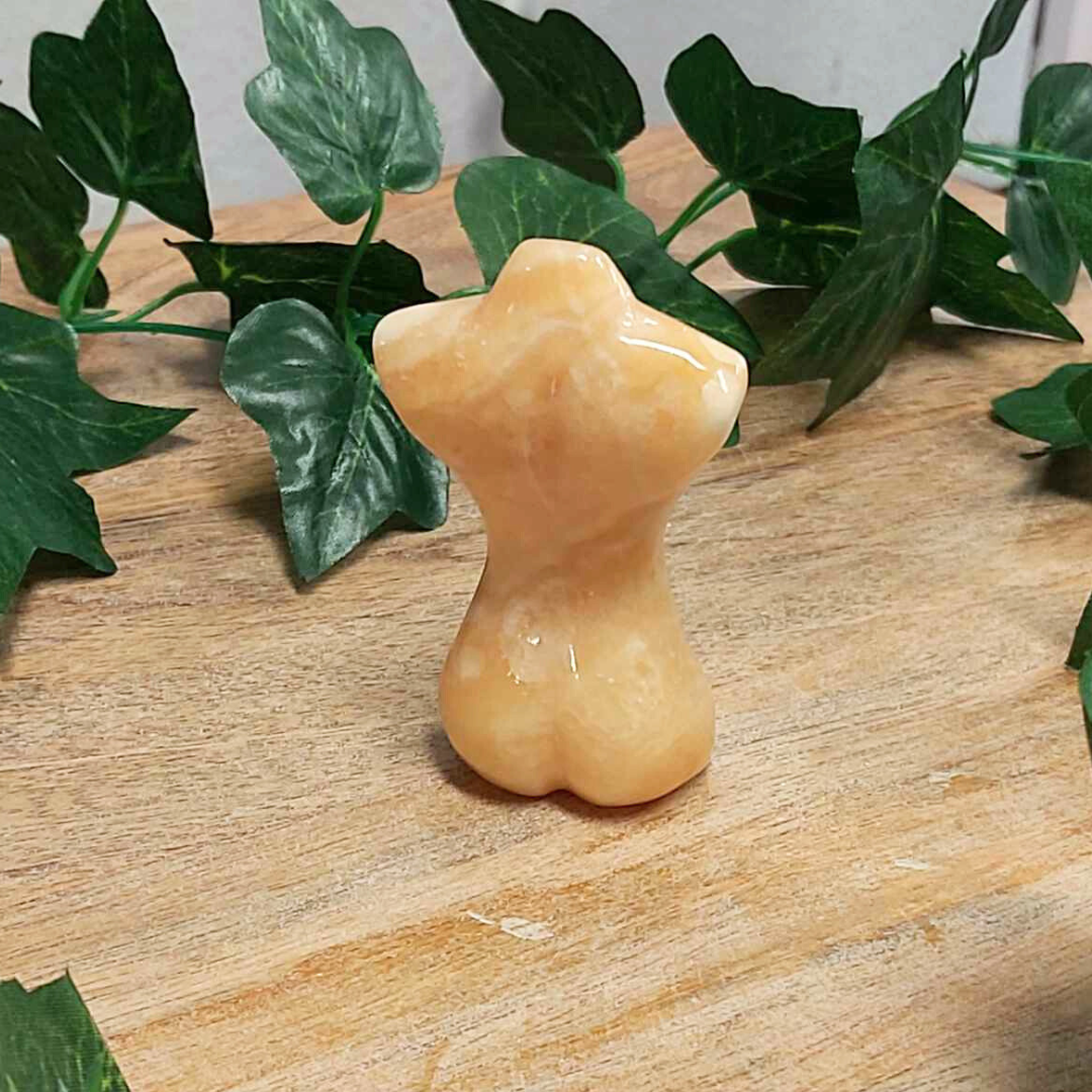 Orange Calcite Goddess Figure 001