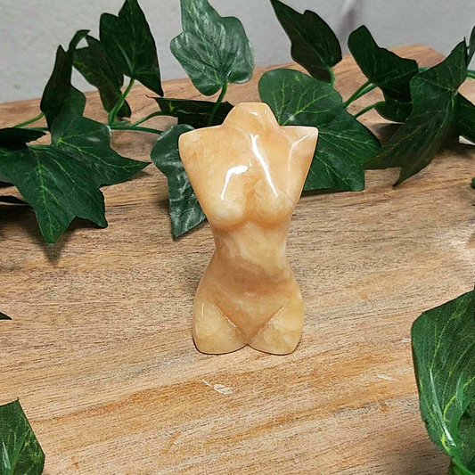 Orange Calcite Goddess Figure 001