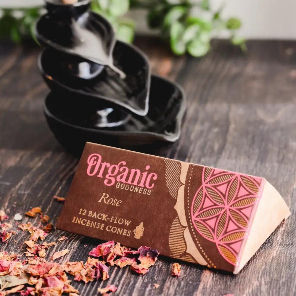 Organic Goodness BACKFLOW Cones ROSE backflow incense