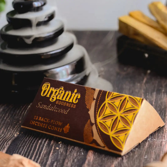 Organic Goodness BACKFLOW Cones SANDALWOOD backflow incense
