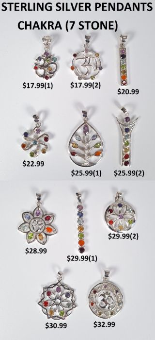 Chakra Silver Pendants