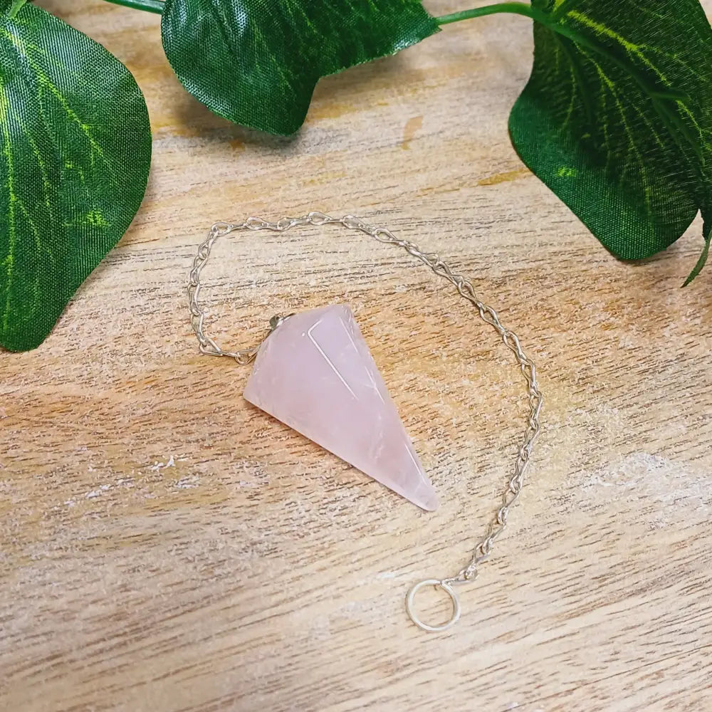 Pendulums - Large Crystal Rose Quartz Pendulum
