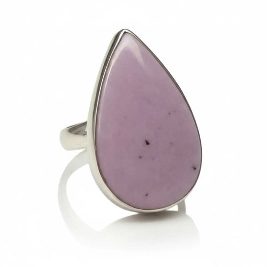 Phosphosiderite Teardrop Silver Ring Rings