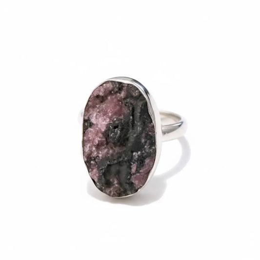 Pink Cobalto Calcite Ring in Silver Rings