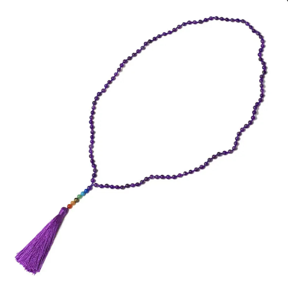 Prayer Beads Amethyst and Gemstones Tree of life Necklaces