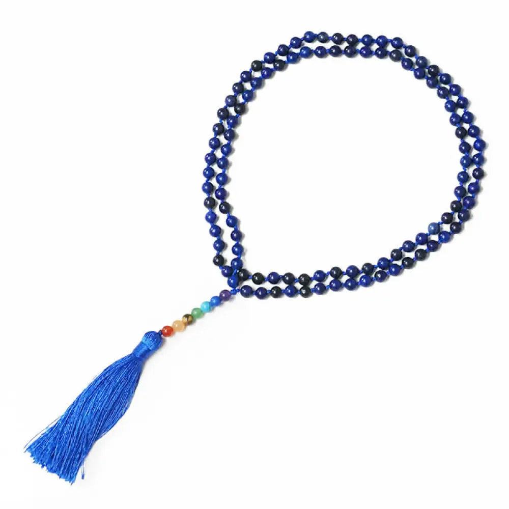 Prayer Beads Lapis and Gemstones Tree of life 108 Beads Necklaces