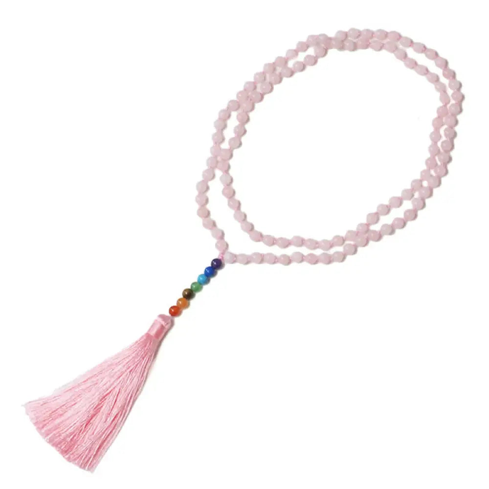 Prayer Beads Rose Quartz and Gemstones Tree of life 108 Beads
