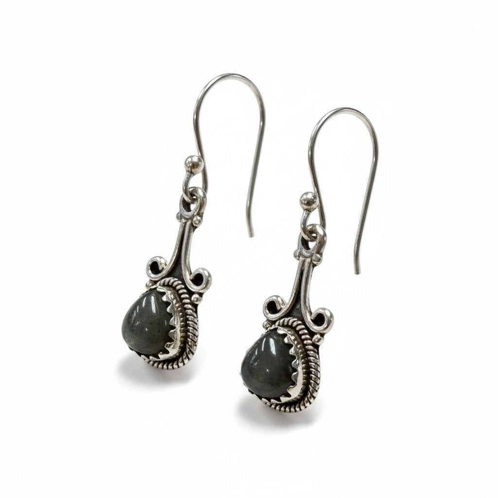Labradorite Tibetan Silver Earrings