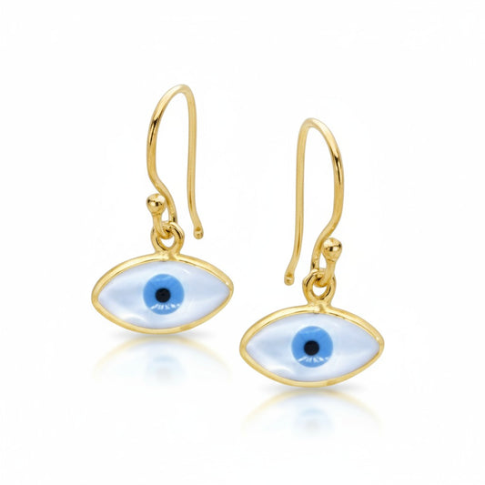 Eye of Horus Yellow Gold Plated Earrings Drop