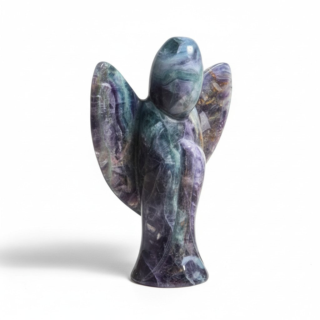 Fluorite Crystal Carved Angel