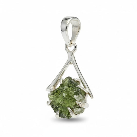 Moldavite Pendant Silver