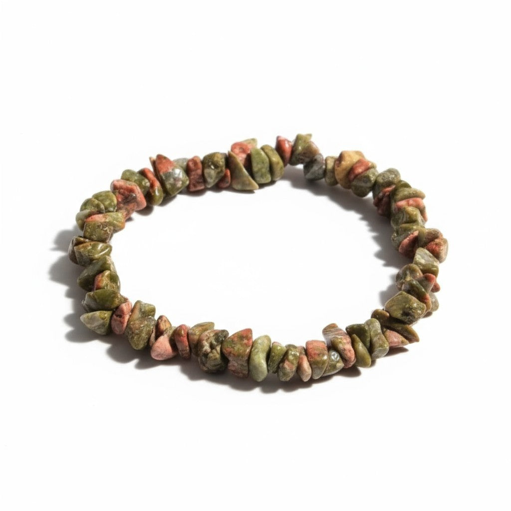 Unakite Jasper Crystal Chip Bracelets