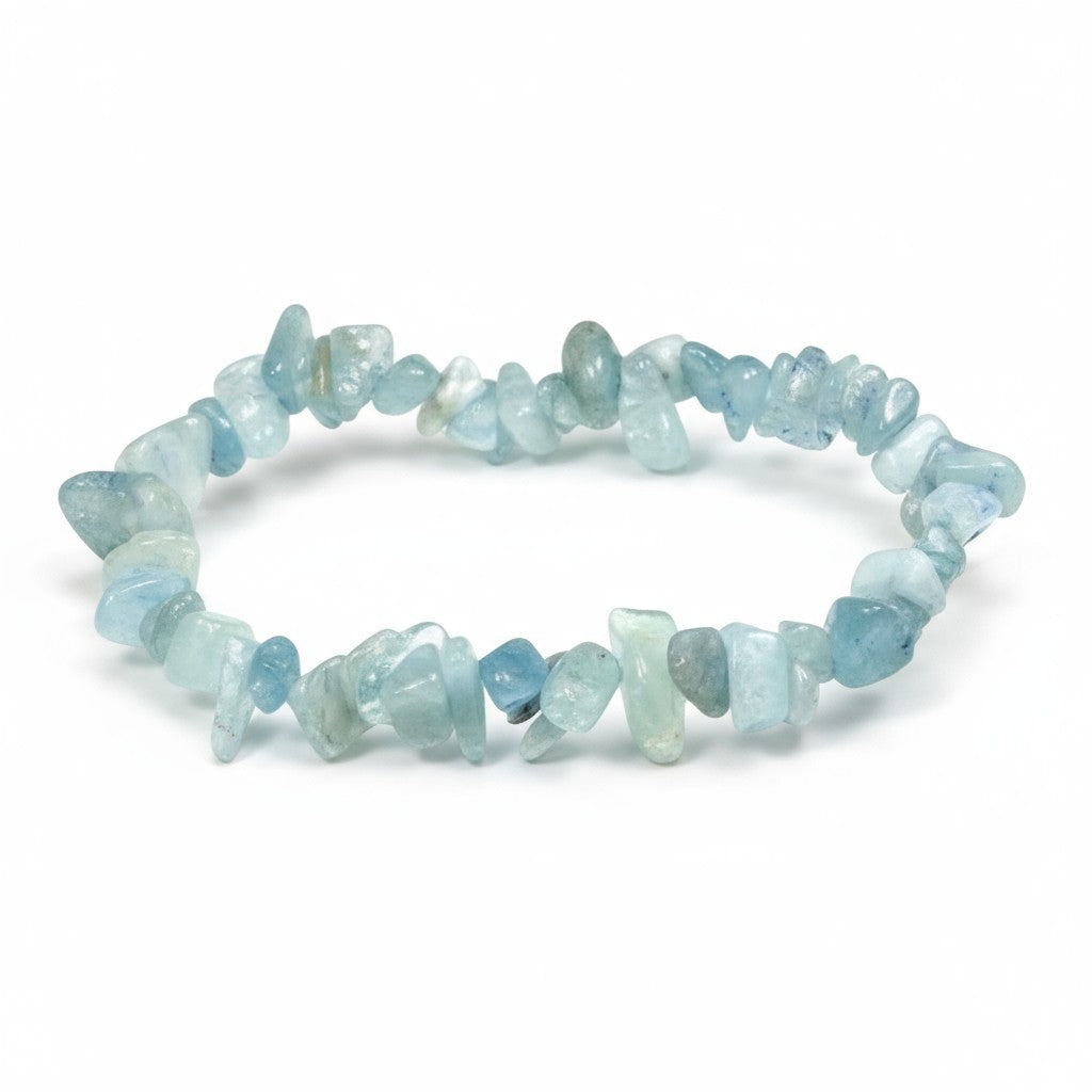 Aquamarine Crystal Chip Bracelet