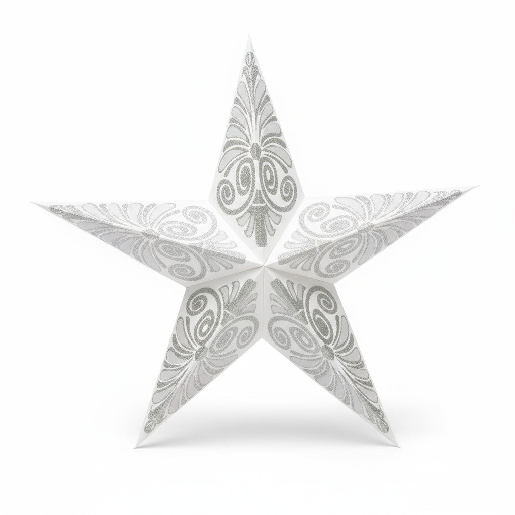 Star Hanging Lantern White Silver
