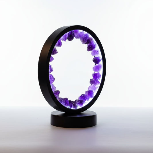 Amethyst Crystal Circular Lamp