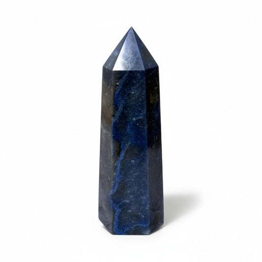 Blue Quartz/ Dumortierite Generator Crystal Point