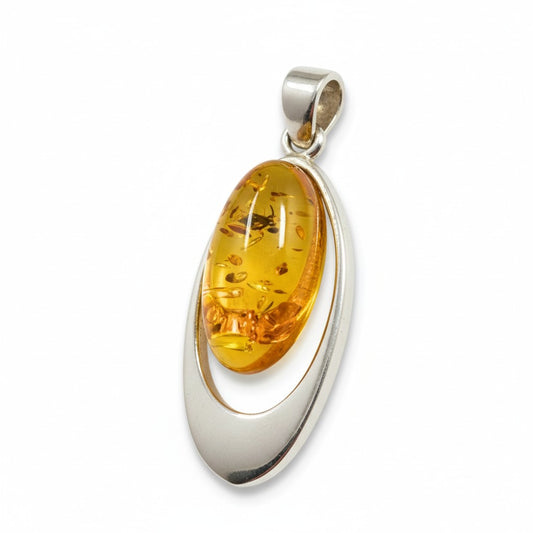 Amber Pendant in 925 Silver