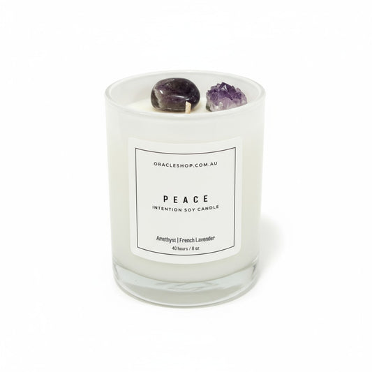 PEACE Intention Boxed Soy Candle: Amethyst / French Lavender