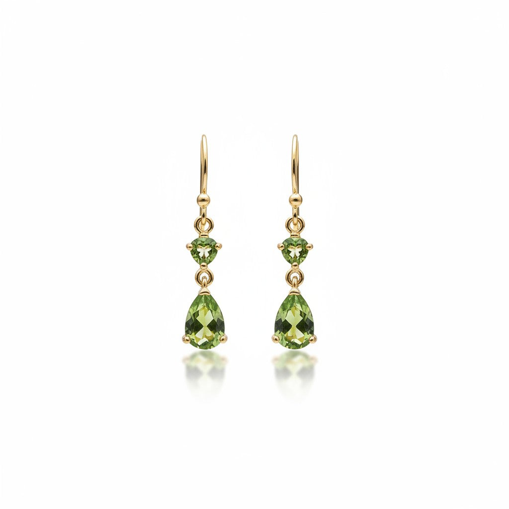 Peridot Gold Earrings - Persian Queen