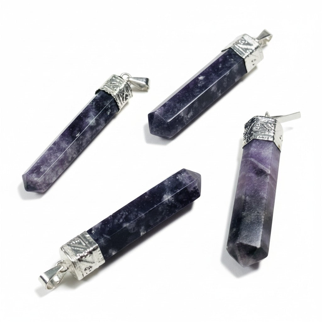 Lepidolite Crystal Pendants