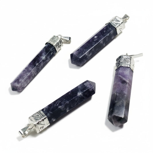 Lepidolite Crystal Pendants