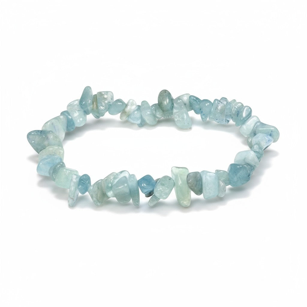 Aquamarine Crystal Chip Bracelet