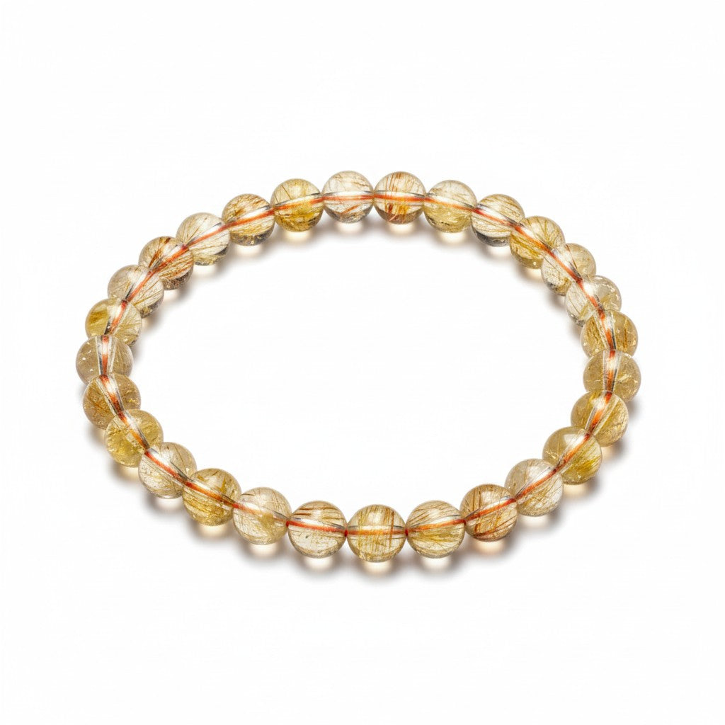 Citrine Bead Crystal Bracelet